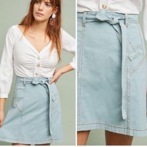 Anthropologie high waisted tie skirt